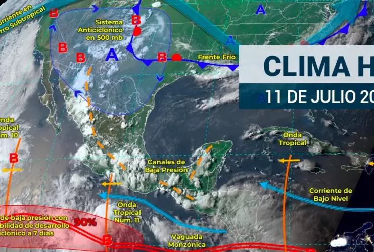 ¡Tláloc no perdona! El clima en México espera fuertes lluvias este 11 de julio