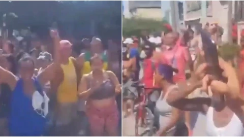 La polic&iacute;a nacional lleg&oacute; hasta el lugar de la manifestaci&oacute;n en Santiago para “evitar sucesos violentos”.