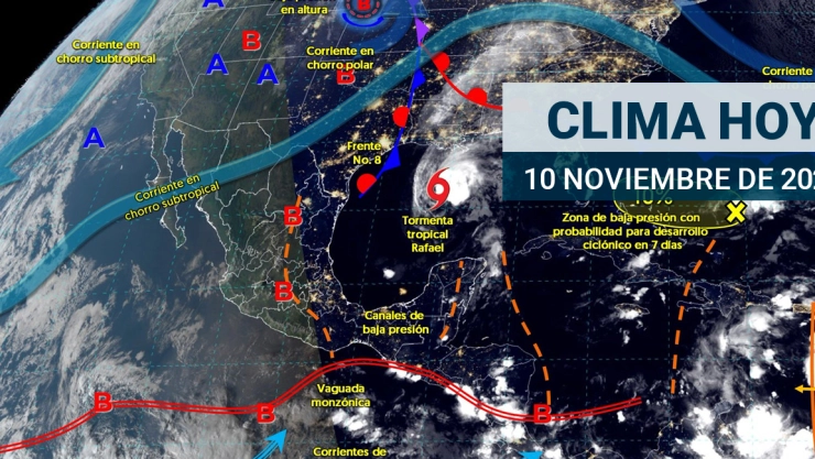 Clima en México este domingo 10 de noviembre.