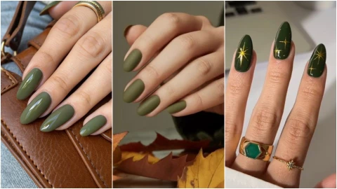  diseños de uñas verde oliva