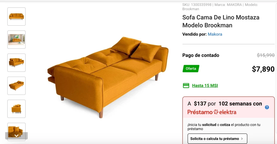 Así es el sofá cama que oferta Elektra