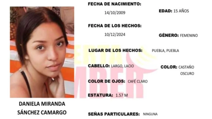 daniela miranda sánchez camargo desaparecida puebla