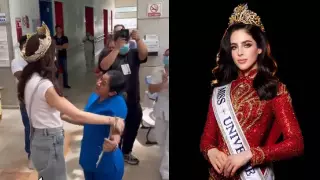 ¡Conmovedor! Fátima Bosch comparte corona con una doctora; así reaccionó