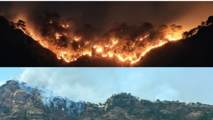180 áreas afectadas por incendio en el Tepozteco; no se ha controlado