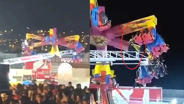 Juego mecánico se desploma