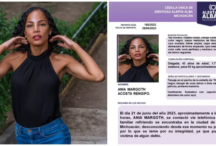La última vez que se supo de Ania Margoth Acosta se sabía que estaba en Morelia.