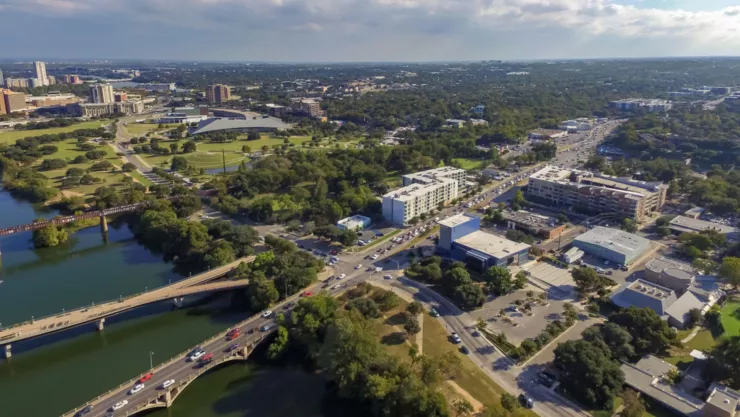 Vista aérea de una zona de Austin.