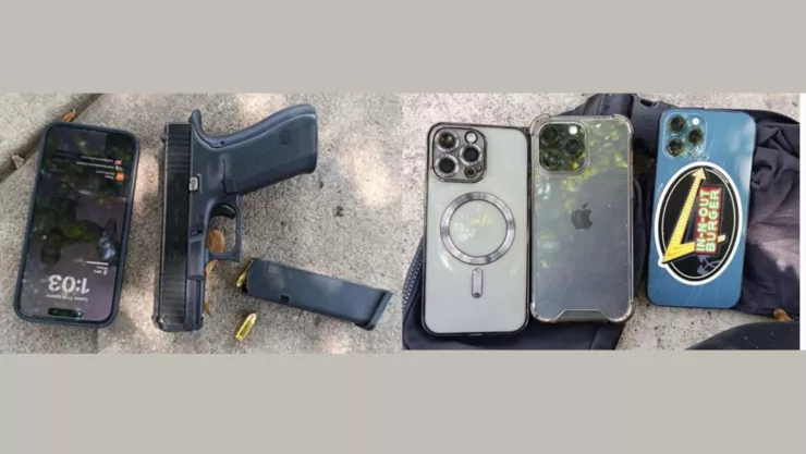 Detienen a dos hombres con un arma y celulares en la colonia Los Pinos, en Culiacán..jpg