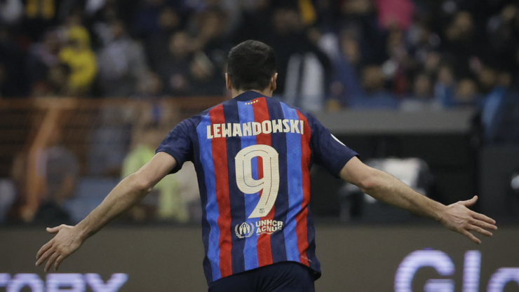 Robert Lewandowski celebra su gol ante Real Madrid