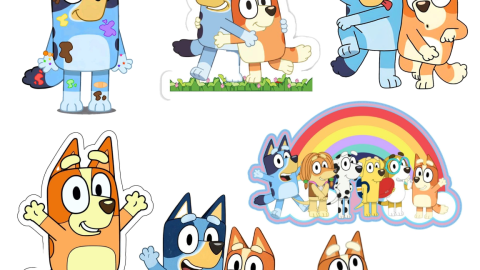 Stickers de Bluey para recortar y pegar en tus colores