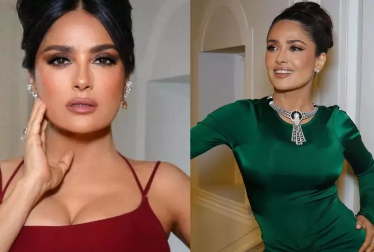 Salma Hayek lleva la Antorcha Olímpica