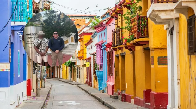 Imagen de Cartagena, Colombia y de estadounidense deportado.