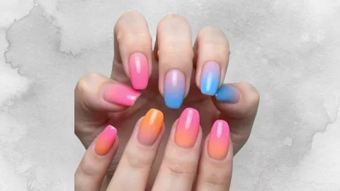 Uñas neón degradadas (efecto ombré)