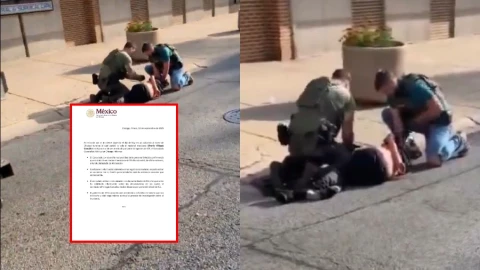 Agentes del ICE durante el arresto de un migrante mexicano.