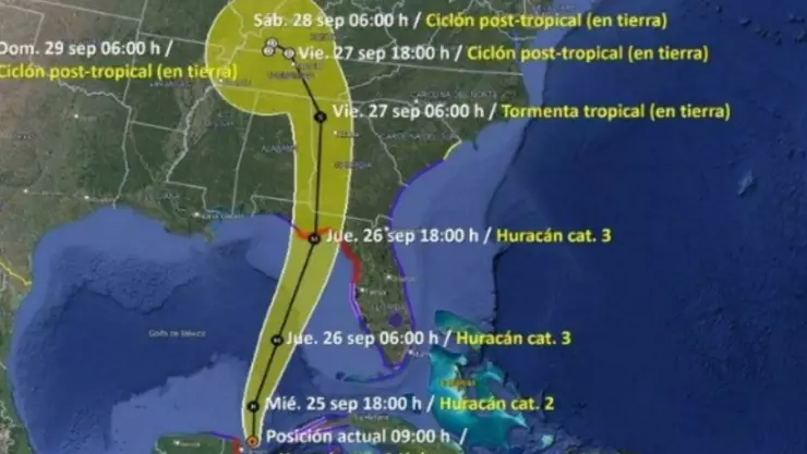 ¿A qué hora se alejará el Huracán Helene de la Península de Yucatán, según Conagua?