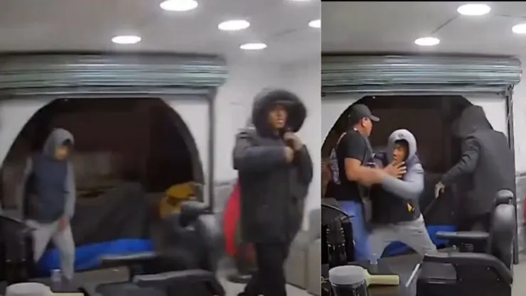 Impactante VIDEO: sujetos armados con ametralladora intentan asaltar barbería en Tlaxcala