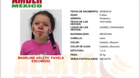 ALERTA AMBER 2025: Madeline Arleth Favela Escobedo