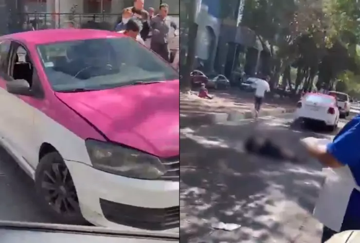 VIDEO: Taxi atropella a un hombre en Polanco tras discutir por un choque en la CDMX