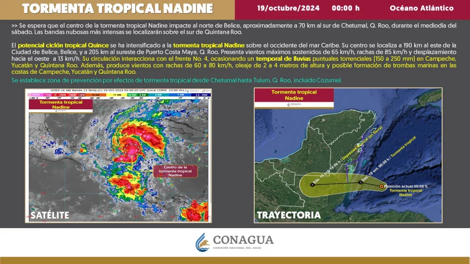 Se forma la tormenta tropical Nadine en el Mar Caribe