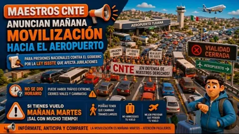 Alerta para viajeros: difunden convocatoria de posible bloqueo rumbo al aeropuerto de Tijuana