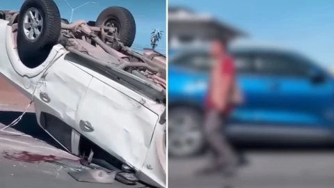 Video hombre rostro partido accidente Chihuahua