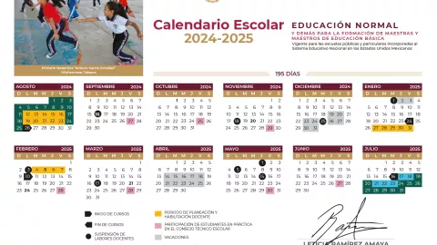 Calendario de la SEP del ciclo escolar 2024 - 2025