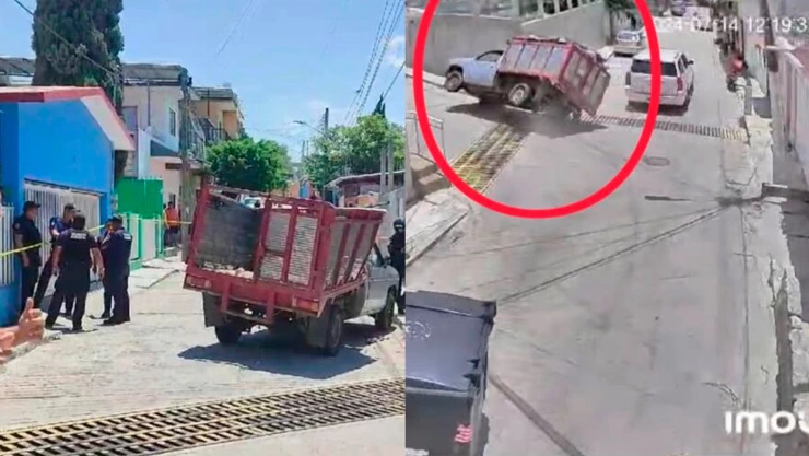 Accidente camioneta colonia Popular