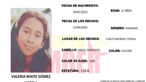 Valeria Maite Gómez desaparecida Puebla