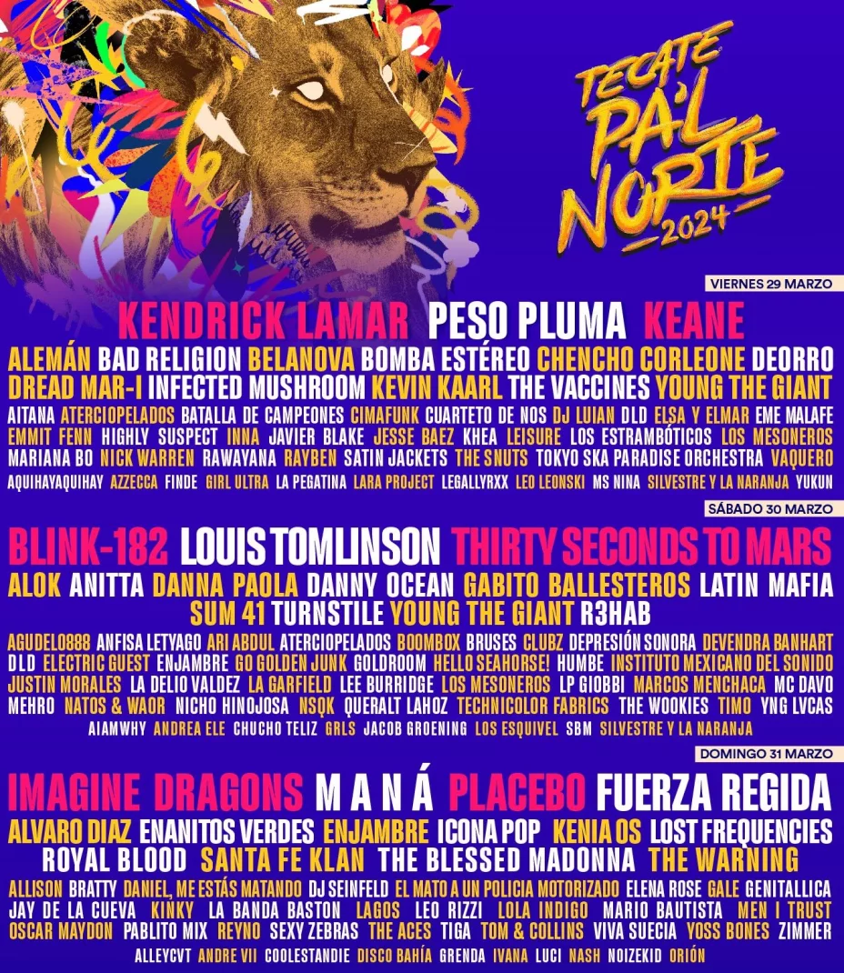 ¡Ya está aquí el cartel del Festival Pa’l Norte 2024! Conoce el lineup oficial