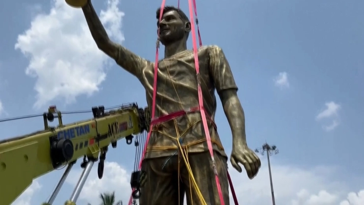 Estatua de Messi en India