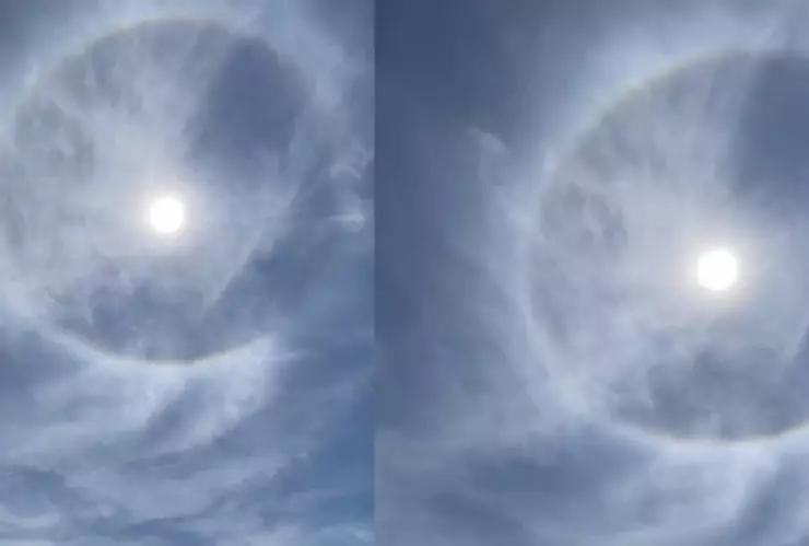 VIDEO: Captan halo solar en la CDMX; ¿predice lluvias y sismos?