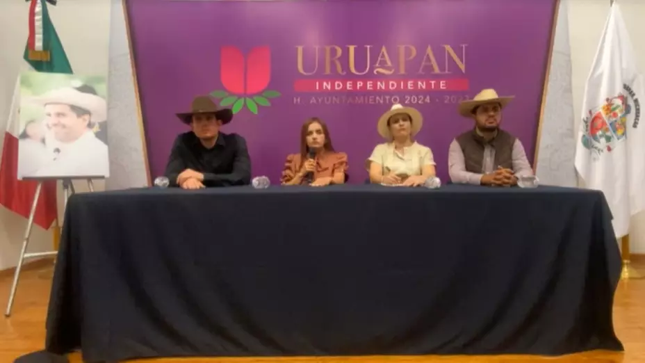Conferencia de prensa Grecia Quiroz, alcaldesa de Uruapan, Michoacán