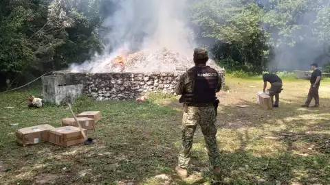 La Secretaría de Marina aseguro presunta droga en municipios de Quintana Roo