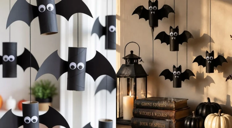 3 ideas para hacer murciélagos con rollos de papel paso a paso