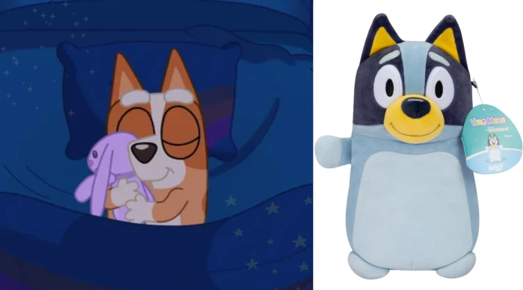 3 peluches de Bluey para dormir
