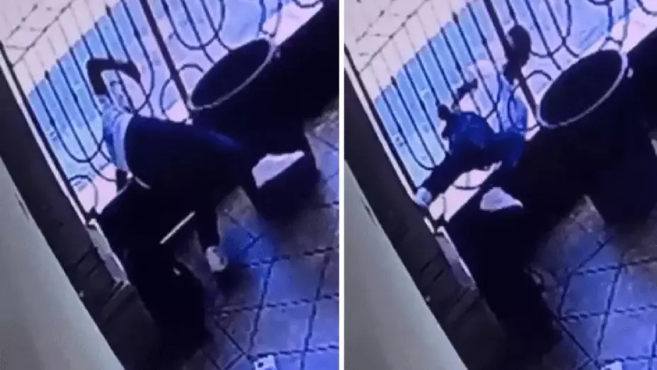 Video_ Ladrón escapa por ranura de portón de vivienda; así fue el momento