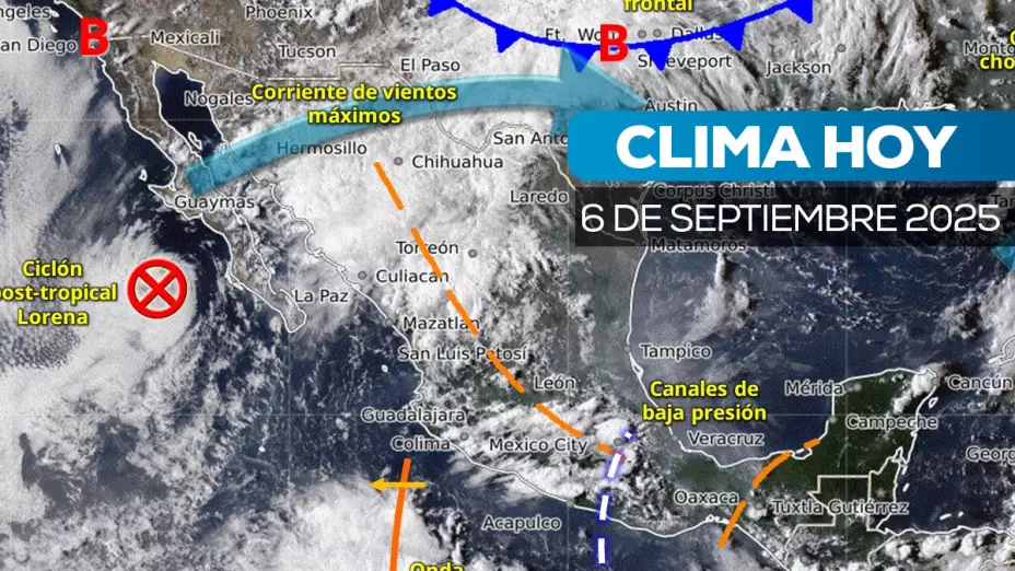 Consulta el pronóstico del clima para el 6 de septiembre