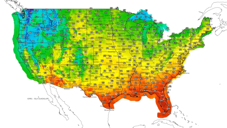 Mapa de la ola de calor mexicana que llega a Estados Unidos