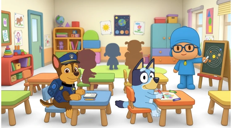 Regreso a clases pocoyó, bluey y paw patrol