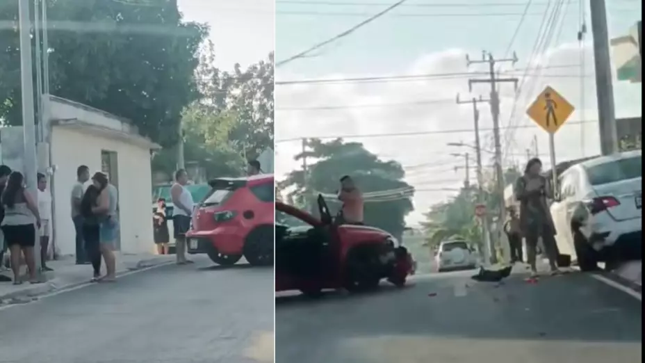 Conductora borracha provoca accidente en la región 245 en Cancún HOY domingo