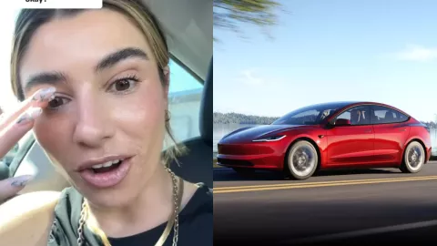 VIDEO ¡Vaya susto! Mujer quiso actualizar su Tesla y quedó atrapada a más de 40°C