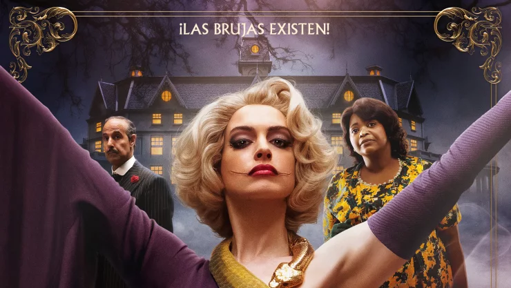 El poster de la nueva película de The Witches muestra a Hathaway como la suprema de las brujas. 