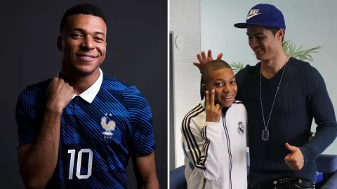 Foto Mbappé niño con CR7