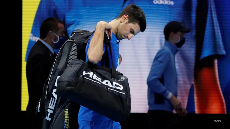 Novak Djokovic en su derrota en Londres