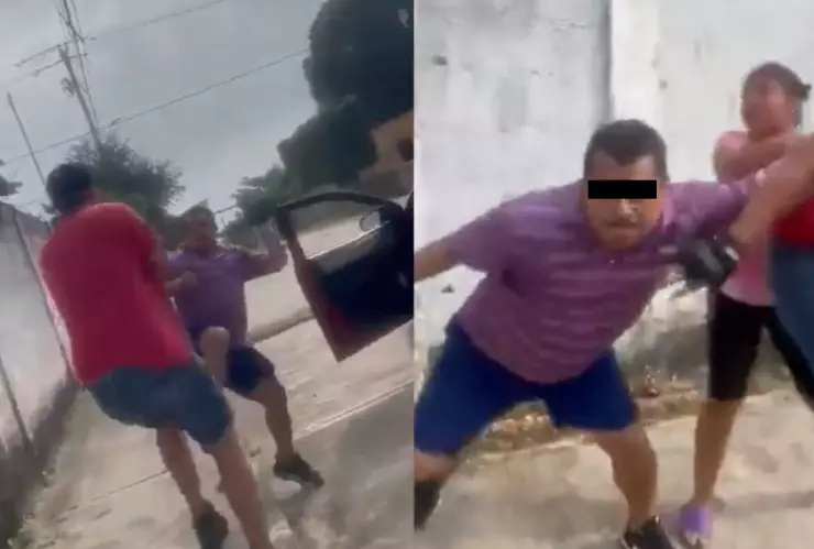 ¡Enfurecido! Un hombre golpea a su hija y a su novio con un bat