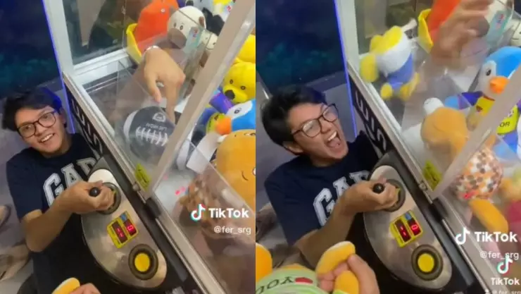 VIRAL: Joven muestra cómo sacar peluches de la máquina fácilmente