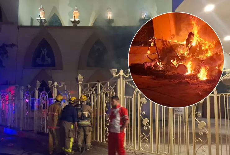 Muere persona calcinada junto a nacimiento en iglesia de Guasave