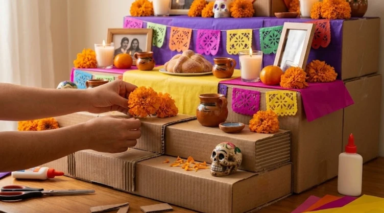 Cómo usar el cartón que tienes en casa para poner la ofrenda de Día de Muertos