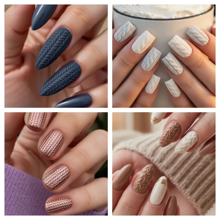 uñas efecto suéter que te chulearán