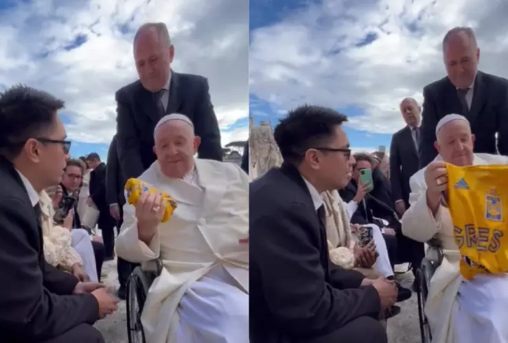 Aficionado regala jersey de Tigres al Papa Francisco